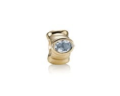 14K Gold Big Aquamarines Charm