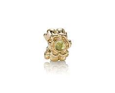 14K Gold Green Ribbon Charm