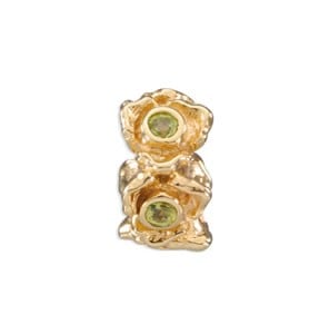 14K Gold Peridot Rose Charm