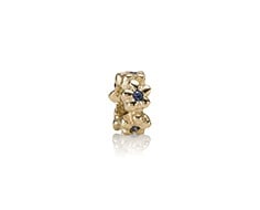 14K Gold Flower Spacer with Sapphires