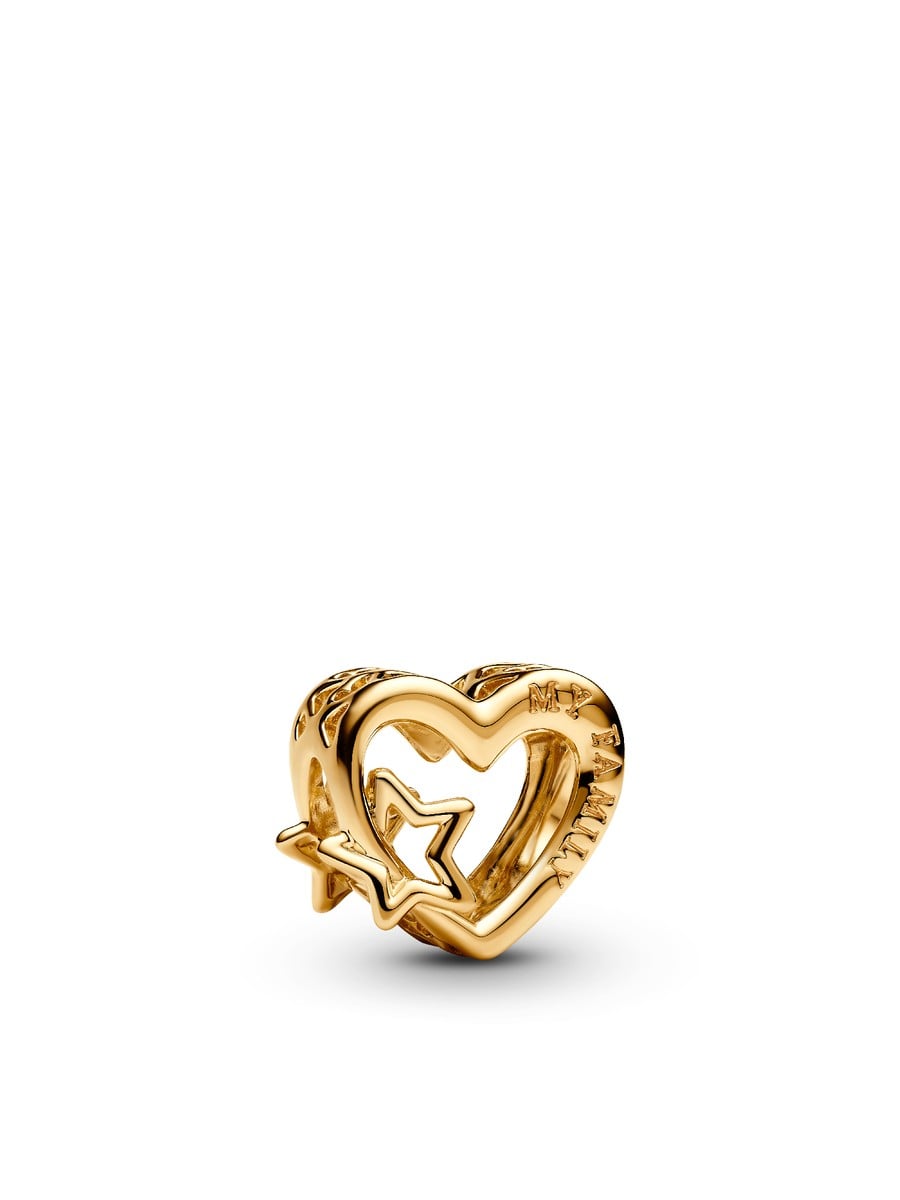 Openwork Family Heart Star Charm