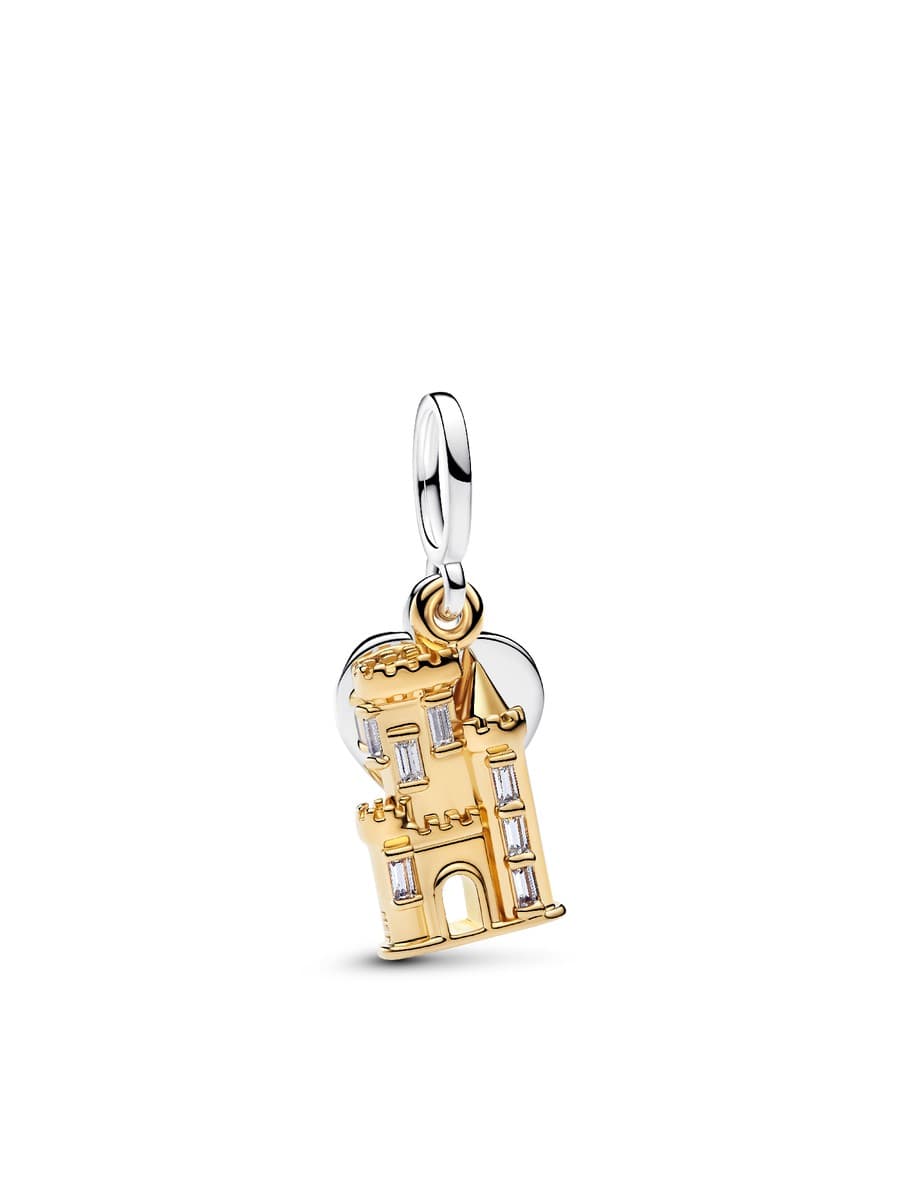 Pandora Castle & Engravable Heart Double Dangle Charm 764915C01 764915 — Foto 1 von 1