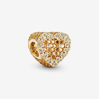 Heart Honeycomb Lace Charm
