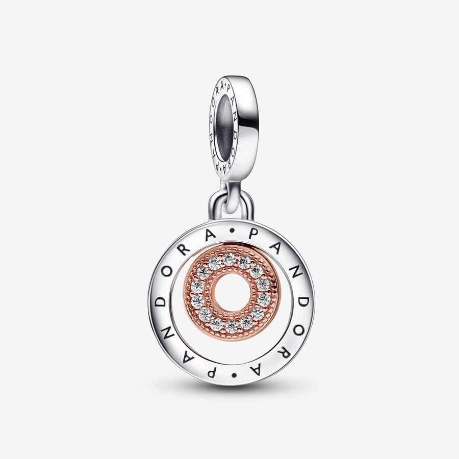 Signature Two Tone Logo Circles Dangle Charm
