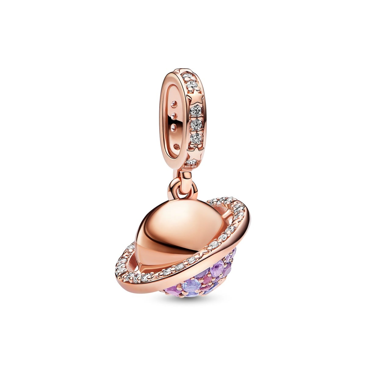 Planet Saturn Sparkling Dangle Charm