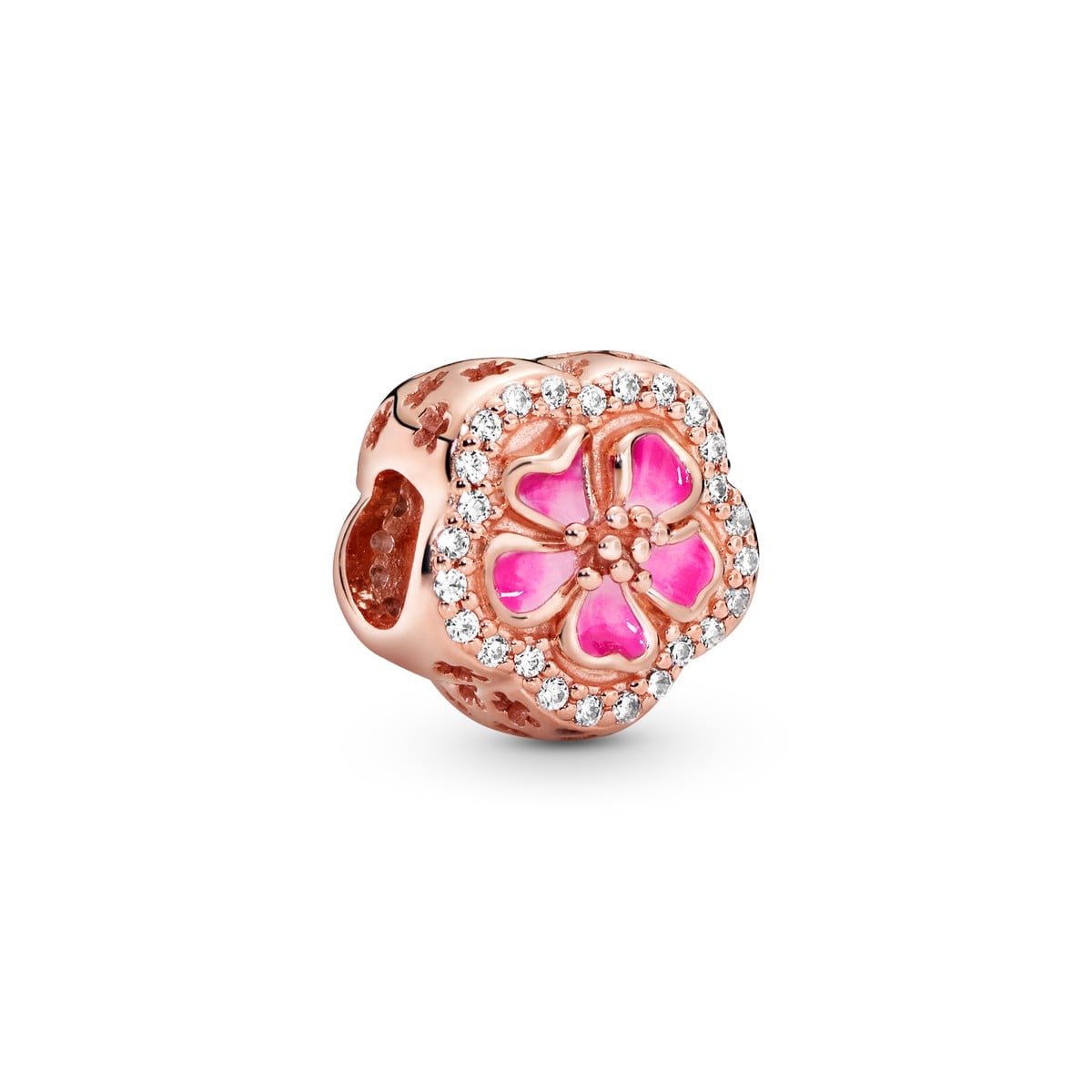 Sparkling Peach Blossom Flower Charm