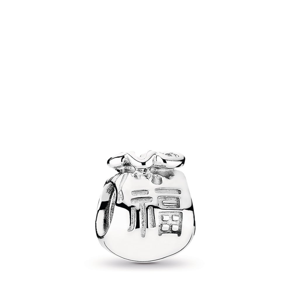 Good Fortune Moneybag Silver Charm