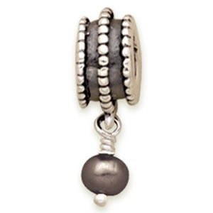 Beveled Black Pearl Charm