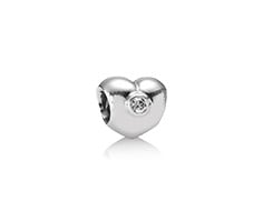 Heart with Clear Zirconia Charm
