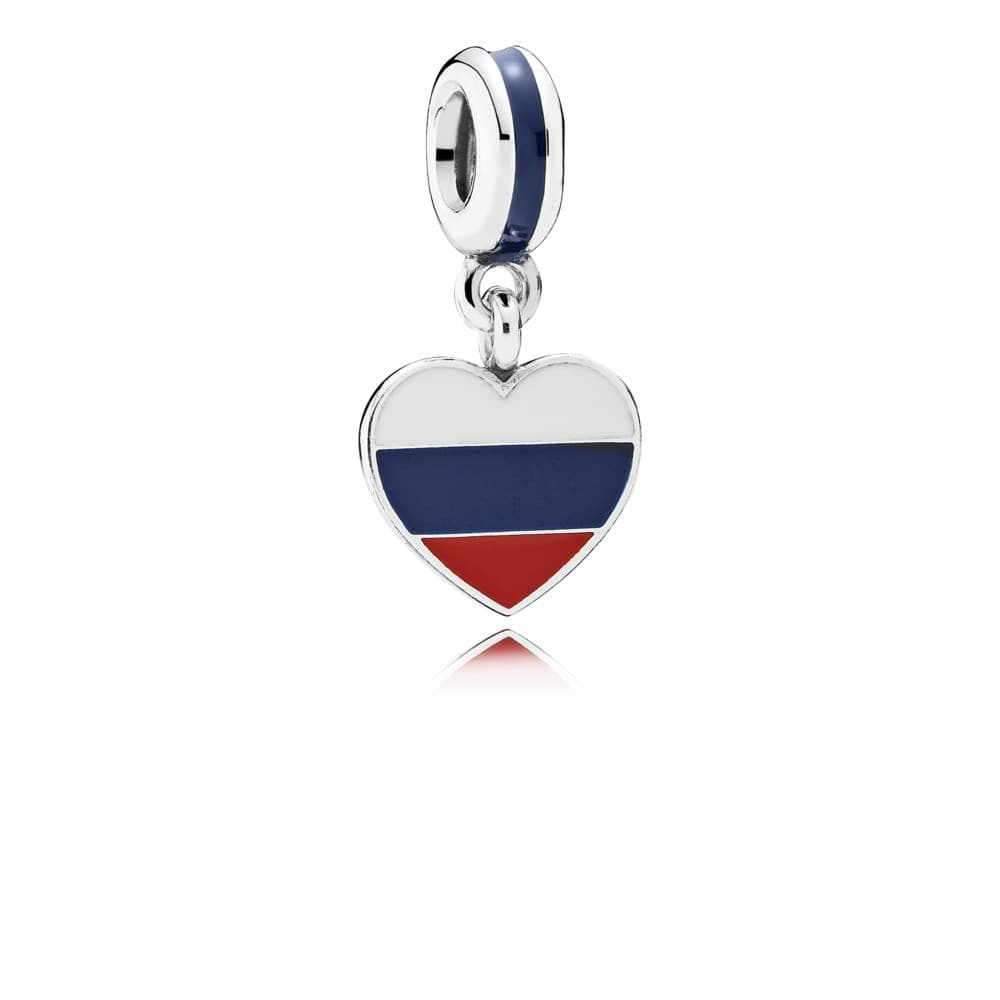 Pandora Russia Heart Flag, White, Blue & Red Enamel 791549ENMX 791549 — photo 1 of 1
