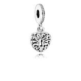 Intricate Heart Lock Pendant Charm
