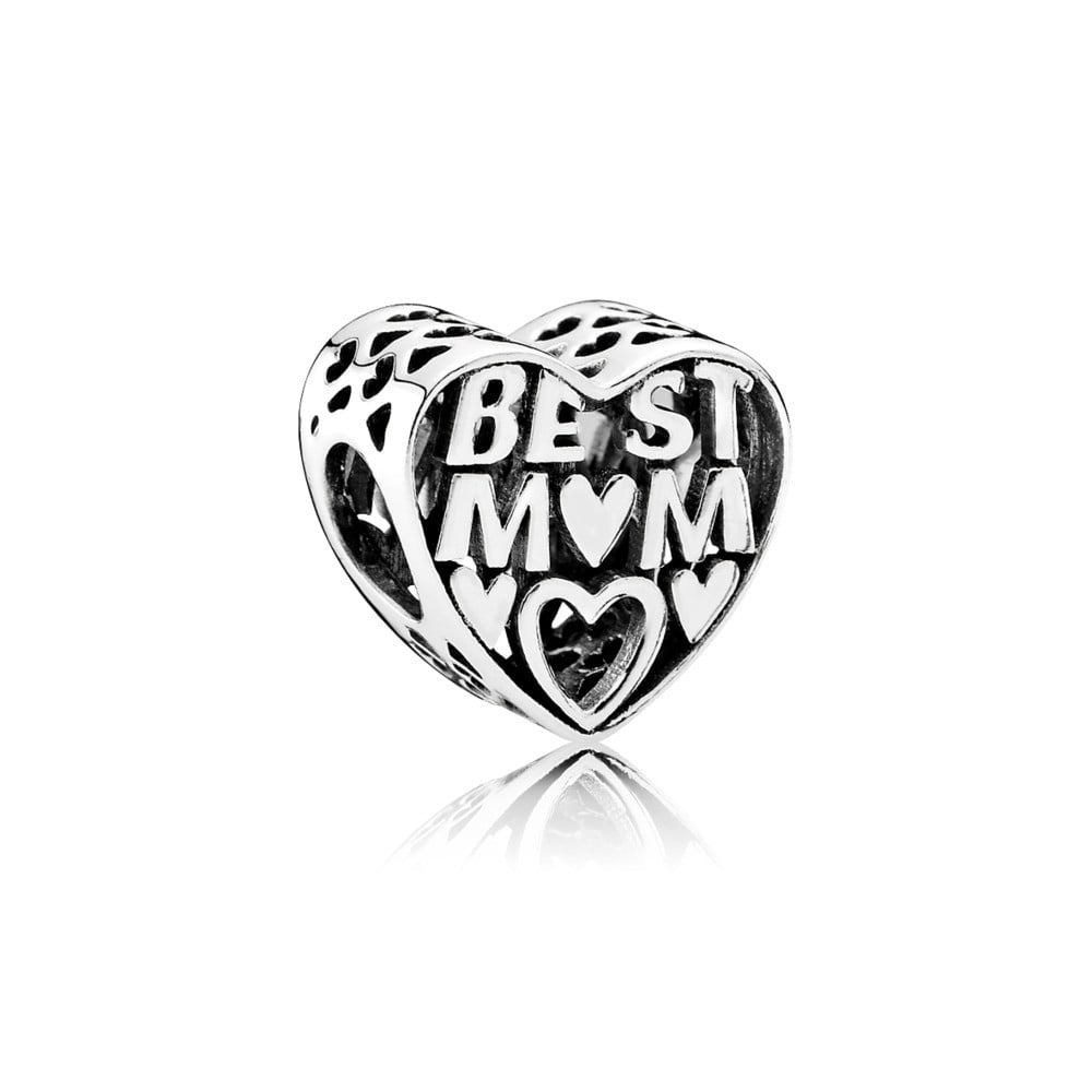 Openwork Best Mum Heart Charm