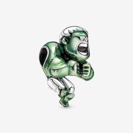 Marvel Hulk Sterling Silver Charm with Transparent Green Enamel