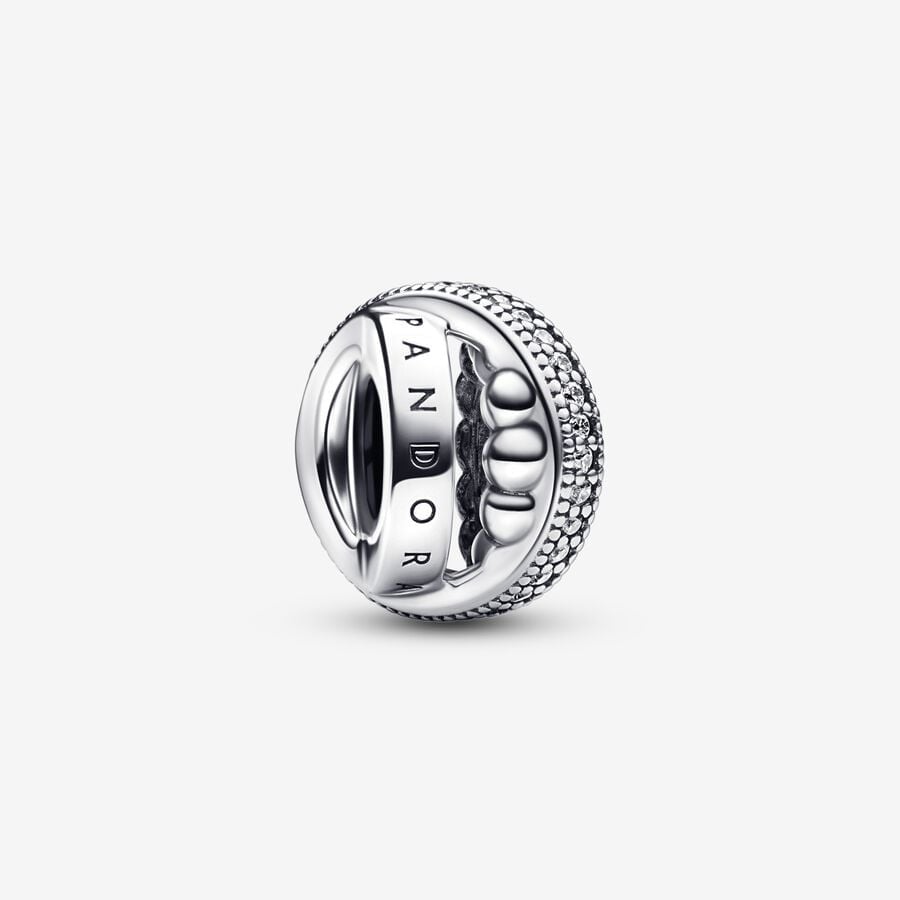 Pandora Signature Logo Pave Beads Charm