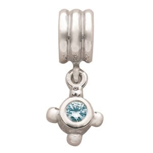 Compass with Blue Topaz Charm