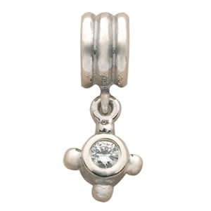 Compass with Clear Zirconia Charm