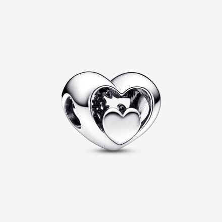Openwork Heart Script Charm