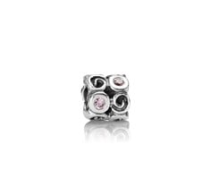 Swirlies with Pink CZ Charm