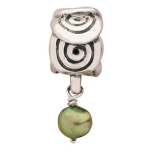 Oxy Swirl with Green Pearl Charm