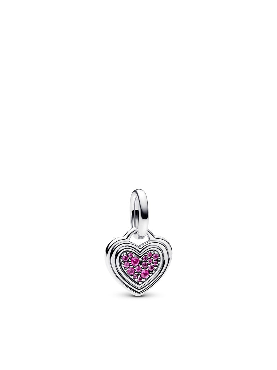 Engravable Pink Heart Dangle Charm
