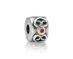 Clip Double Heart Pink Sapphire
