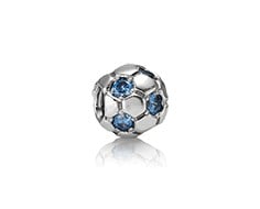 Soccer Ball with Blue CZ Charm