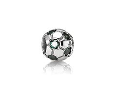 Bead Soccer Ball Green CZ