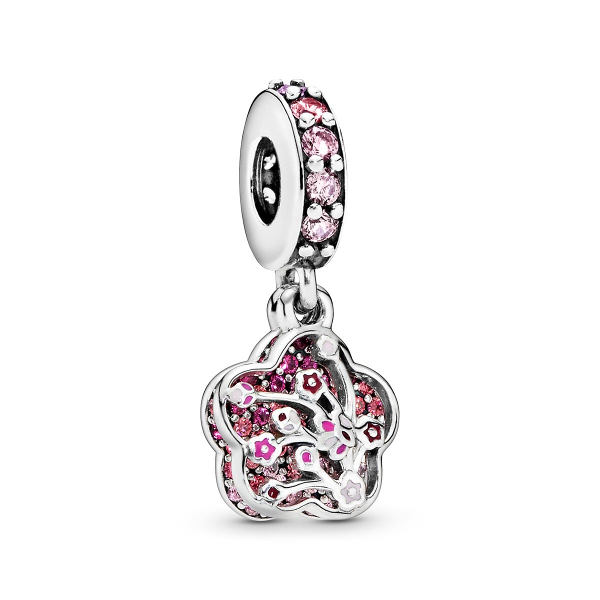 Pavé Peach Blossom Flower Charm