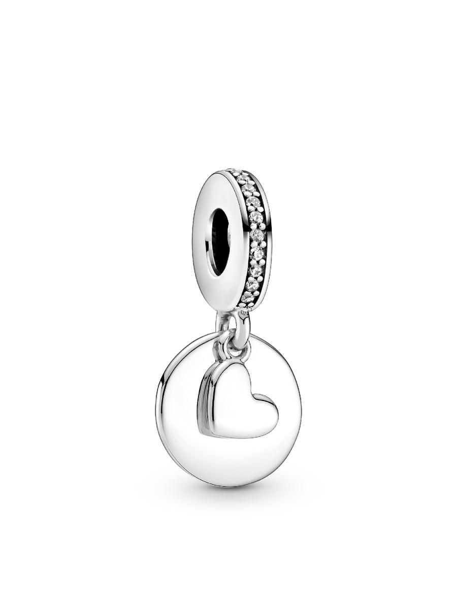 Engravable Heart & Disc Dangle Charm